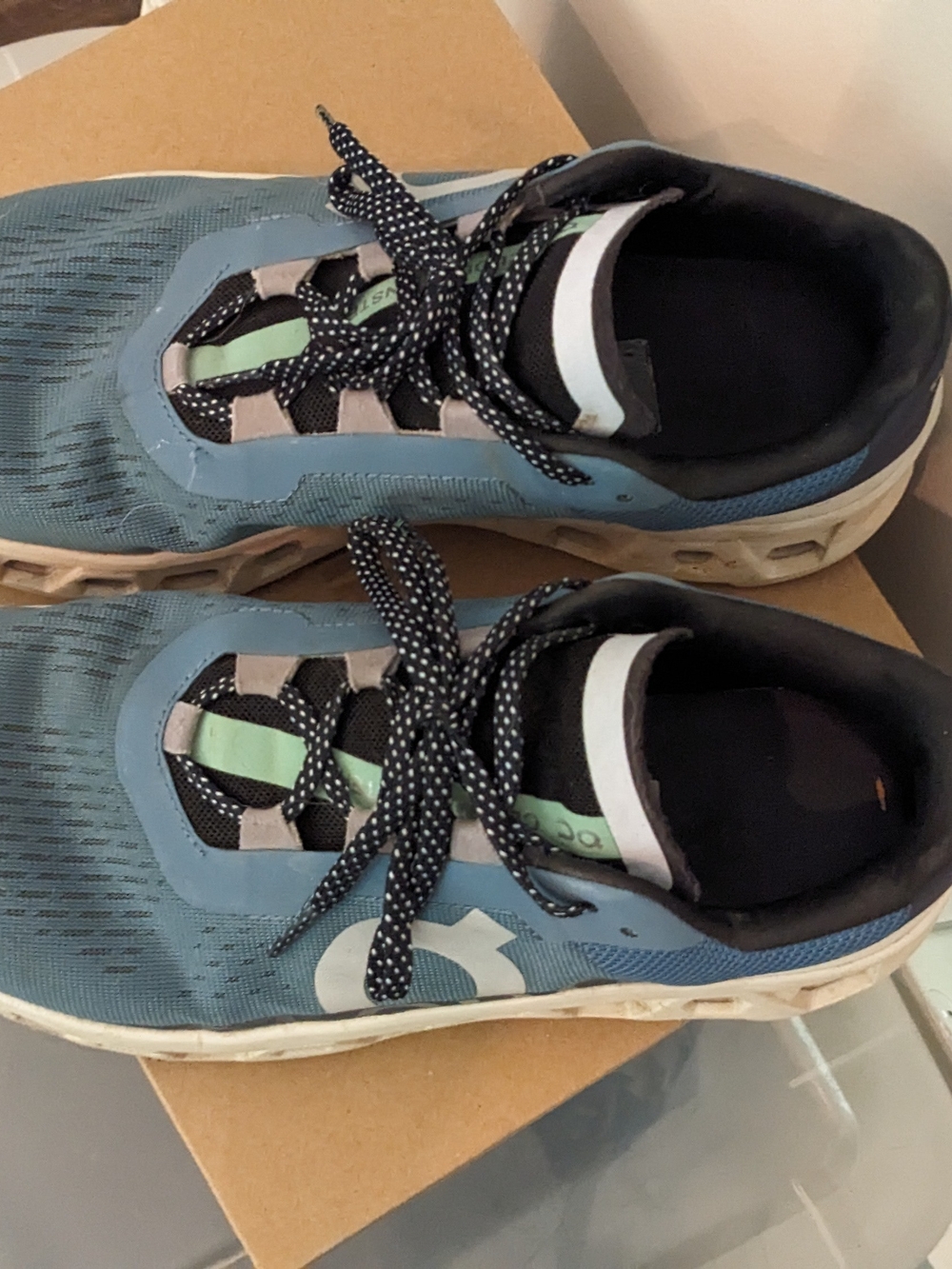On Cloud Cloudmonster Women's Shoes in Blue and Gray - Picture 3 of 6